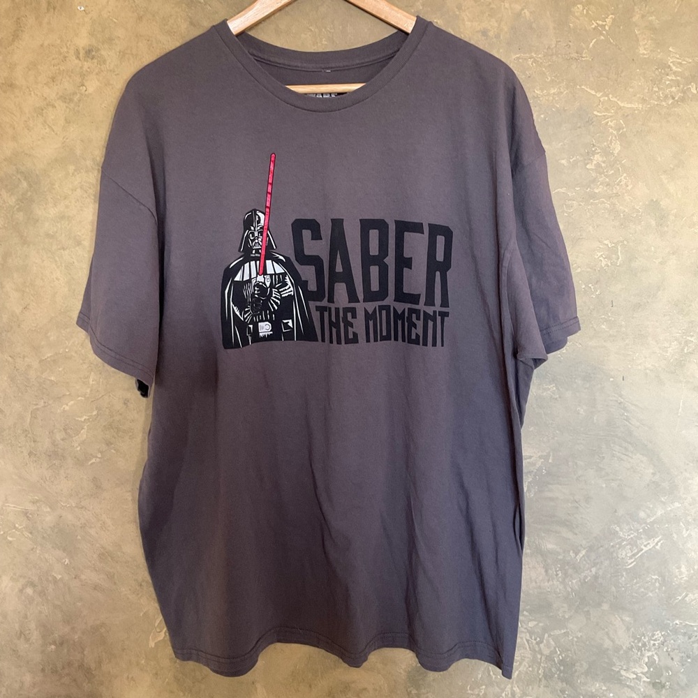 Star Wars Darth Vader Saber the Moment Funny Graphic Tee